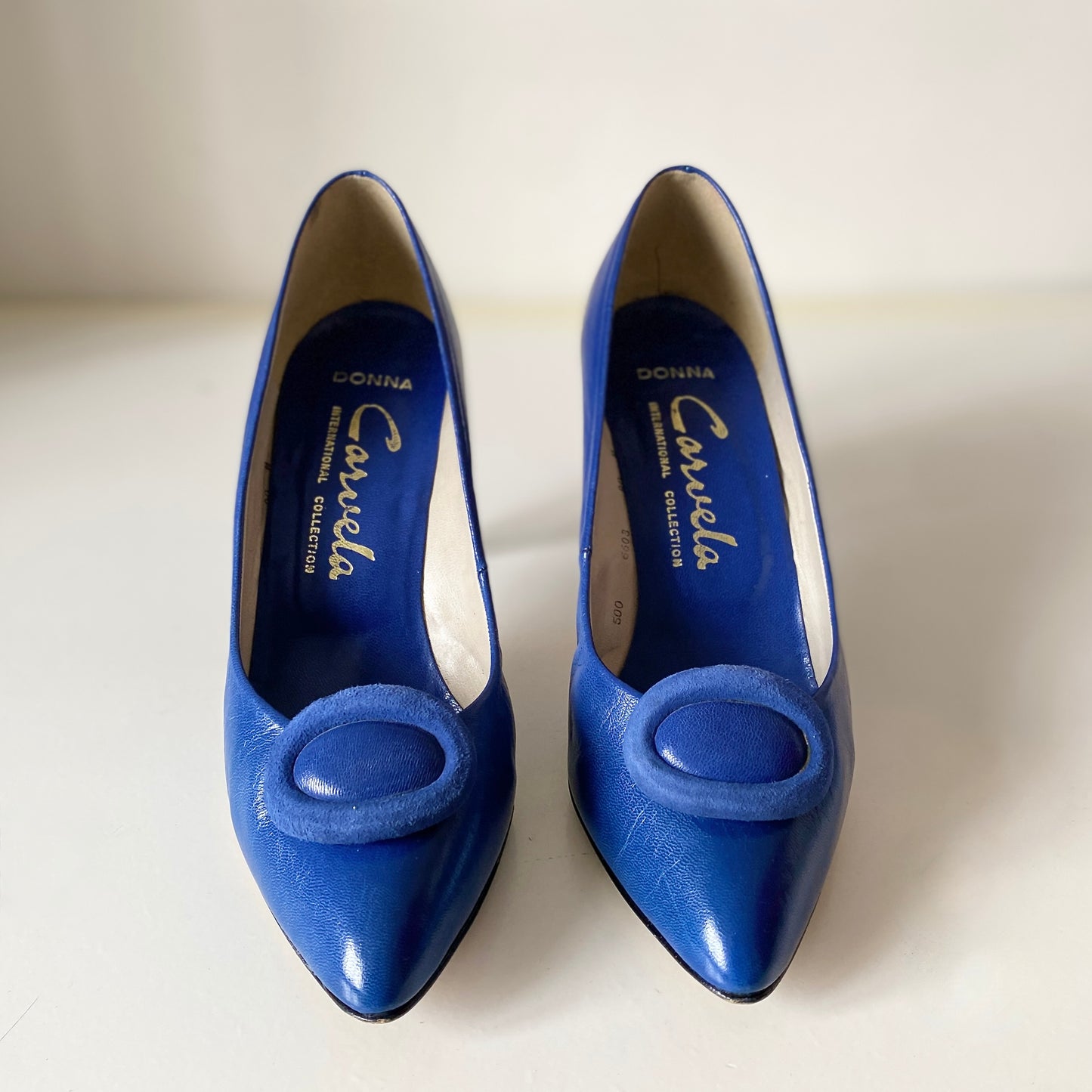 Blue Leather Court Shoes