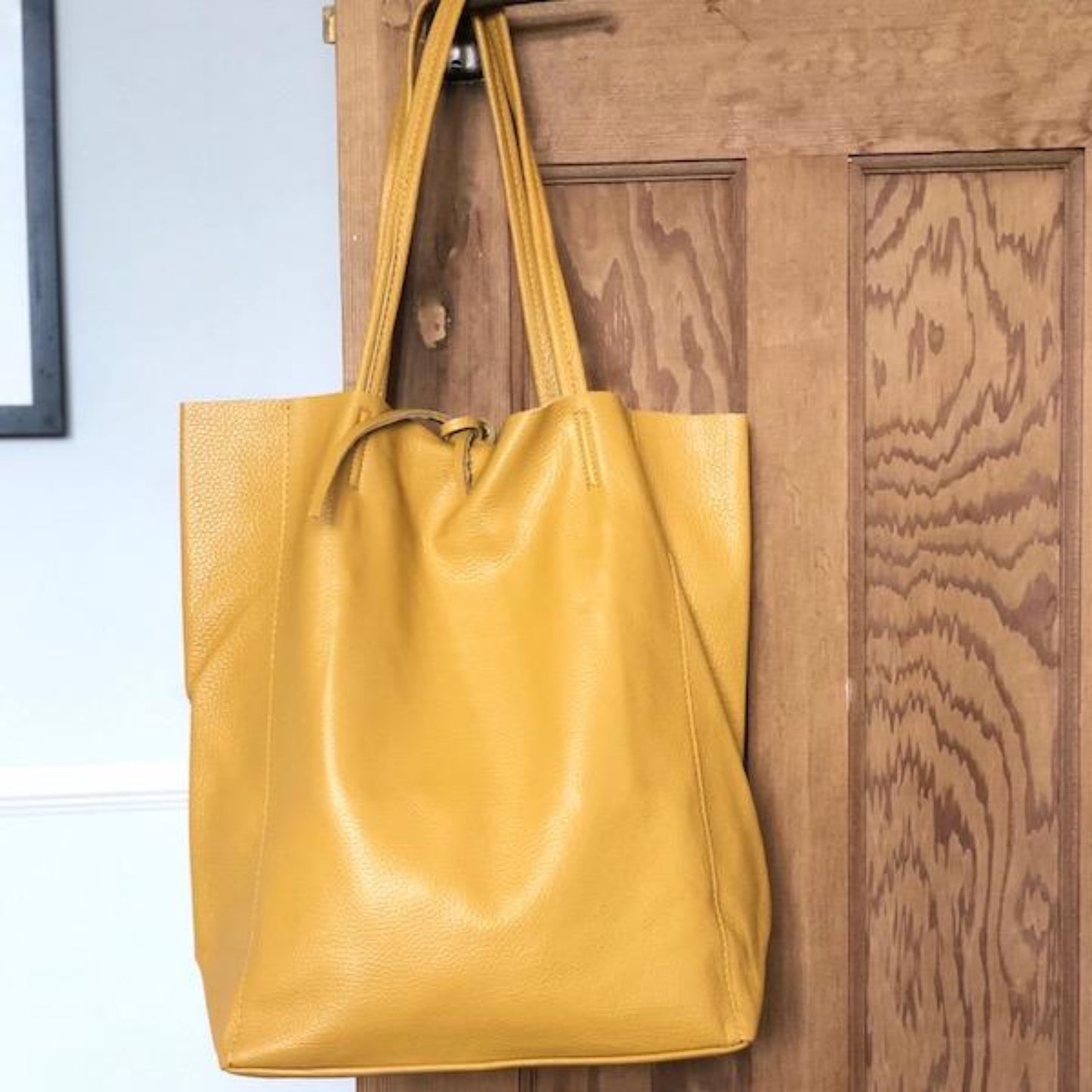 mustard yellow leather bag