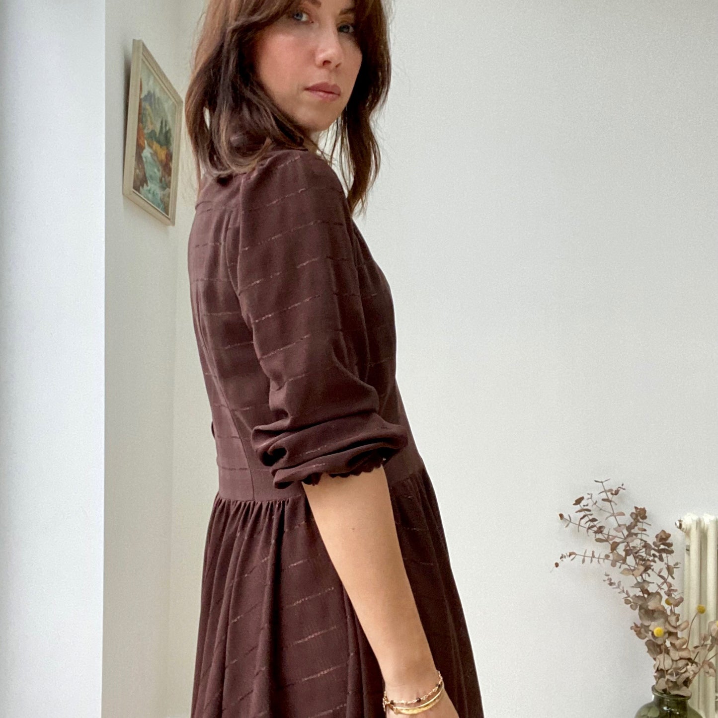 Handmade 70s Brown Dress